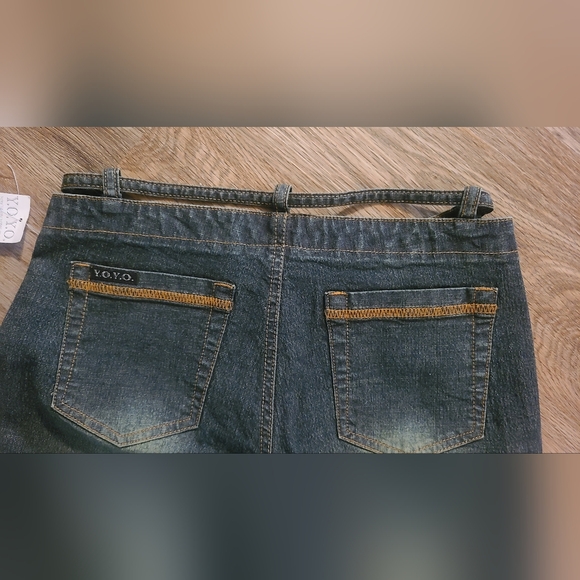 Vintage Y2K unique cut out low waist bell bottom jeans Y.O.Y.O. brand NTW - Picture 3 of 10